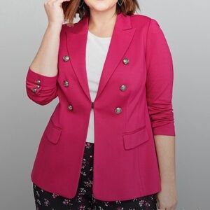 Lane Bryant Women's Pink ponte Blazer